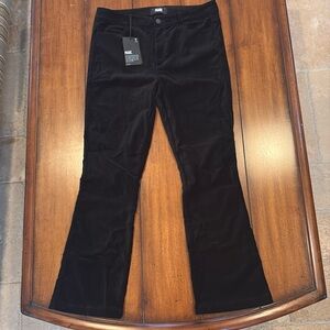 Paige pants size 29 black velvet Claudine NWT cut 247556 perfect for the holiday